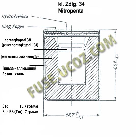 немецкий детонатор минометной мины zundladug np